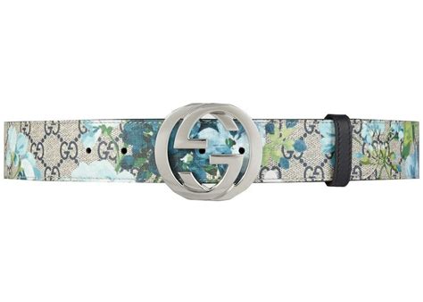 gucci blooms belt gg supreme monogram beige blue|GG Supreme Beige And Blue Belt With G Buckle .